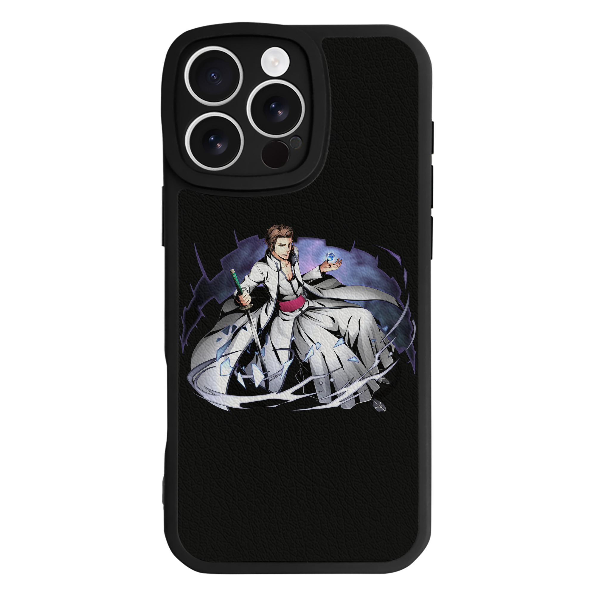 （画像用） ブリーチ 藍染 惣右介（あいぜん そうすけ） BLEACH Aizen Sousuke 【iPhone 16シリーズ対応】シリコンスマホケース（レザー調） 材質：シリコン